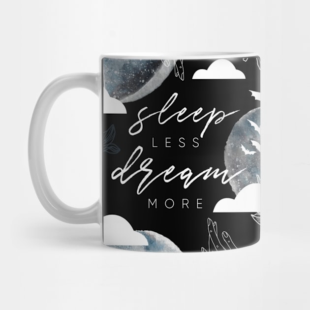 Sleep Less Dream More Design | Moon and Sketch by Mia Delilah